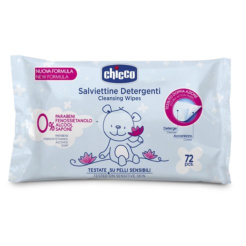 Chicco Cleansing Wipes With Lotus Water 72 Τεμάχια