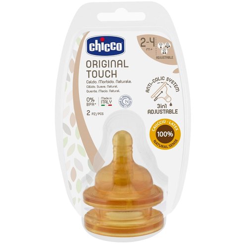 Chicco Original Touch Latex Anti-Colic System 2-4m+, 2 бр