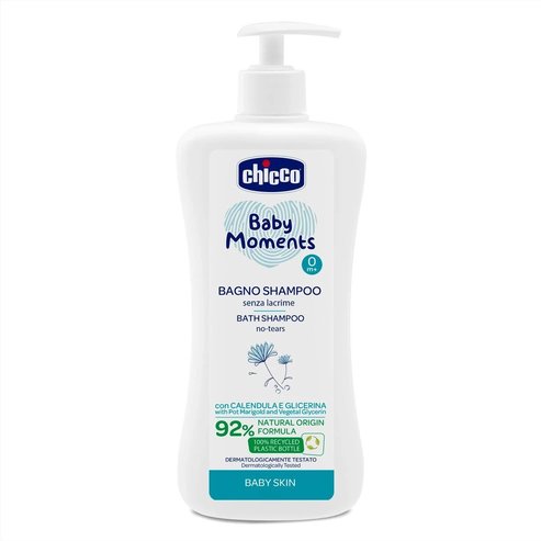 Chicco New Baby Moments Αφρόλουτρο - Chicco New Baby Moments Душ гел - Шампоан без сълзи 0+ Σαμπουάν Χωρίς Δάκρυα 0+ Μηνών 500ml
