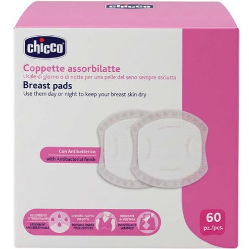 Chicco Breast Pads with Antibacterial Fabric 60 бр