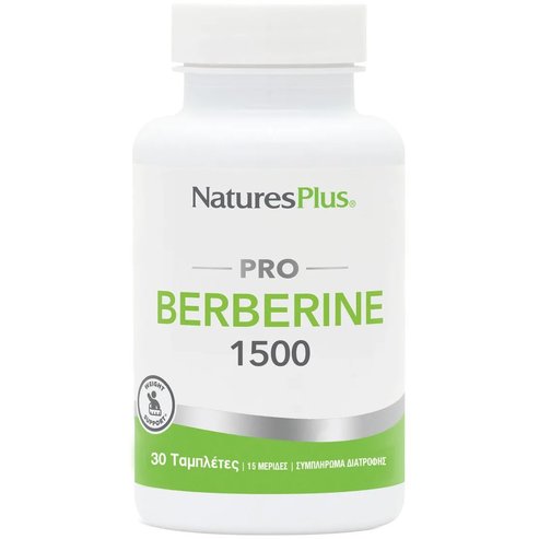 Natures Plus Pro Berberine 1500mg Хранителна добавка с растителен берберин за здравословни нива на кръвната захар, подкрепа на сърдечносъдовата система & метаболизма на мазнините 30tabs