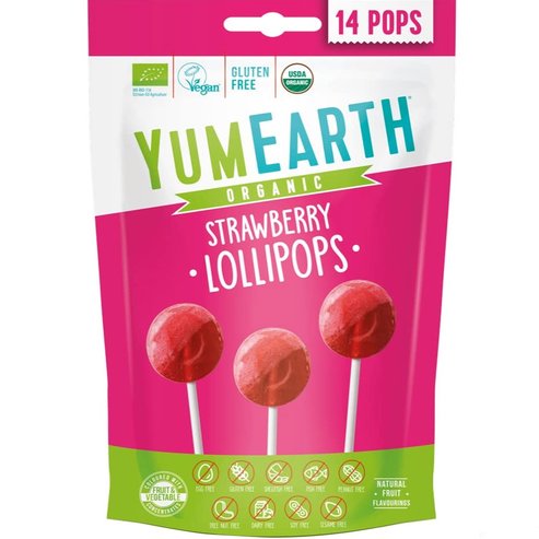YumEarth Organic Strawberry Lollipops 14 бр