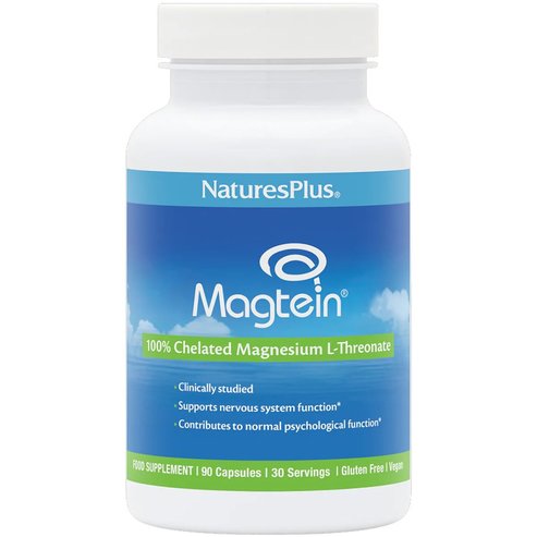 Natures Plus Magtein Хранителна Добавка с Магнезиев L-Треонат, която Допринася за Нормалната Функция на Нервната Система & Невротрансмисията 90caps