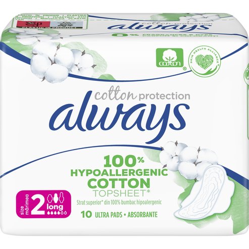 Always Cotton Protection Sanitary Towels Size 2, 10 бр