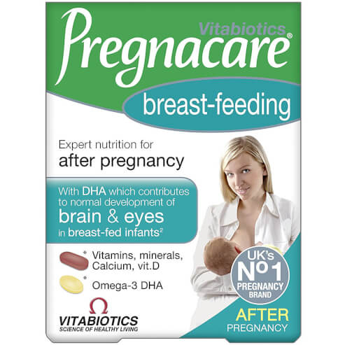 Vitabiotics Pregnacare Breast - Feeding Хранителна добавка за кърмачки, Двойна опаковка 56 табл. + 28 капс.