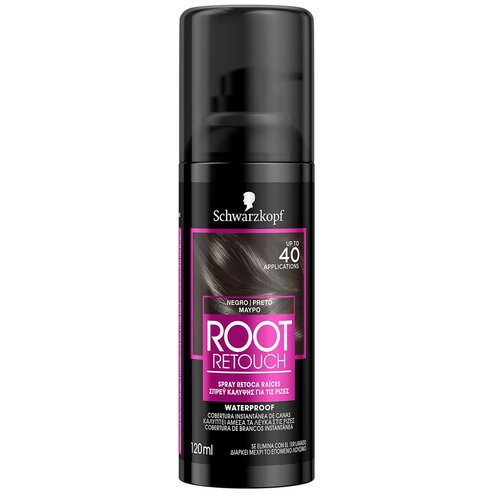 Schwarzkopf Root Retoucher Спрей, покриващ бял цвят върху корените, черен 120мл