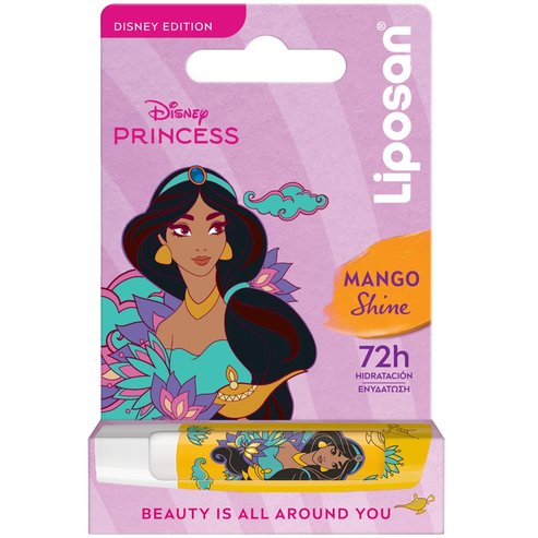 Liposan Disney Edition Princess Jasmin Lip Balm Хидратиращ, подхранващ балсам за устни с деликатен аромат на апетитно манго 4.8g - Mango Shine