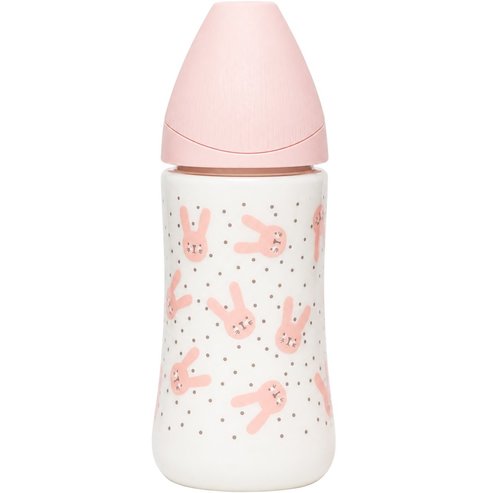 Suavinex Premium Hygge 0m+ Bottle Пластмасово шише Hygge против колики с кръгъл силиконов биберон с 3 позиции 270ml