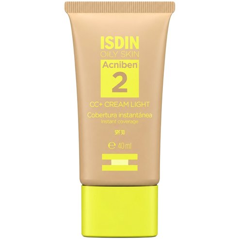Isdin Acniben 2 Spf30 CC+ Cream Хидратиращ крем за лице с висока слънцезащита и цвят за мазна и склонна към акне кожа против несъвършенства 40ml - Light