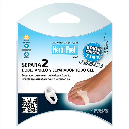Herbi Feet Separa Double Ring & Toe Seperator Бежов Един размер 1 бр