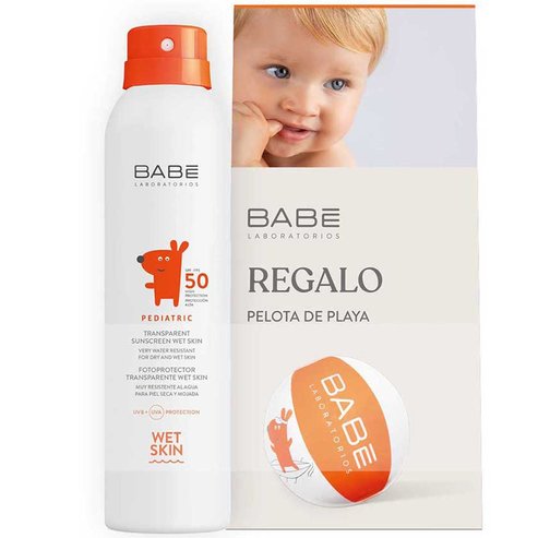 Babe PROMO PACK Pediatric Transparent Face & Body Sunscreen Wet Skin Spf50, 200ml & Безплатен детски надуваем морски матрак 1 бр