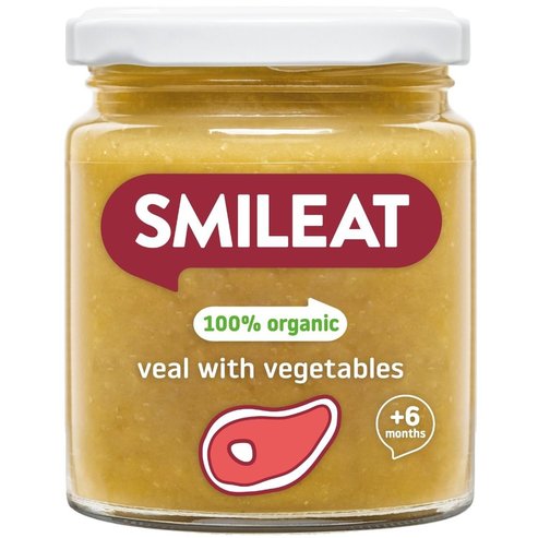 Smileat Organic Small Jar of Veal with Vegetables 6m+, 230g