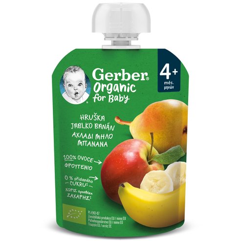 Gerber Organic Food Pear, Apple & Banana 4m+, 90g