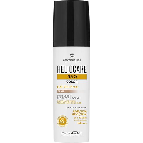Heliocare 360 Oil Free Spf50+ Color Beige Tinted Matte Finish Sunscreen Gel 50ml