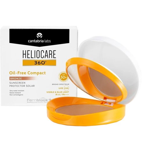 Heliocare 360 Oil Free Spf50+ Compact Color Bronze Sunscreen 10g,Αντηλιακό Προσώπου Πολύ Υψηλής Προστασίας Compact Make Up με Χρώμα