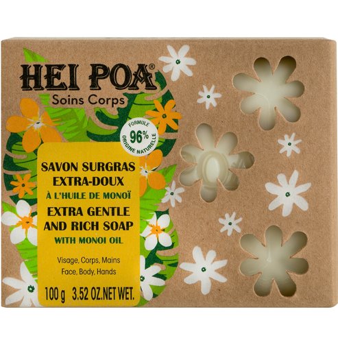 Hei Poa Extra Gentle & Rich Soap with Monoi Oil for Face - Body 100g