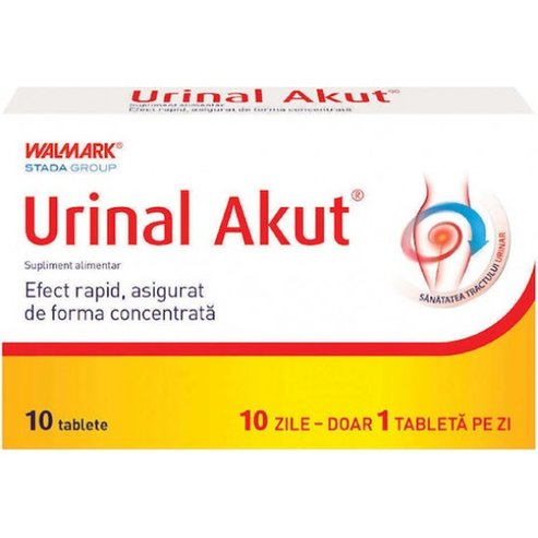 Walmark Urinal Akut Хранителна Добавка с Концентриран Екстракт от Червена Боровинка & Растителни Екстракти за Бързо & Безопасно Справяне с Бактериалните Инфекции на Пикочните Пътища 10tabs
