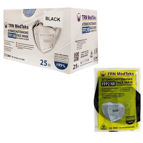 Trn MedTeks Face Masks KN95 FFP2 NR Black 25 бр