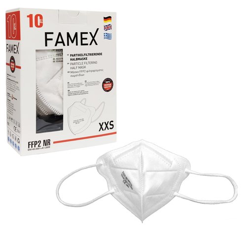 Famex Kids Mask FFP2 NR XXS 10 части - бели