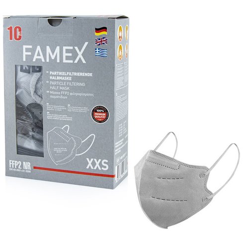 Famex Kids Mask FFP2 NR XXS 10 части - сиво
