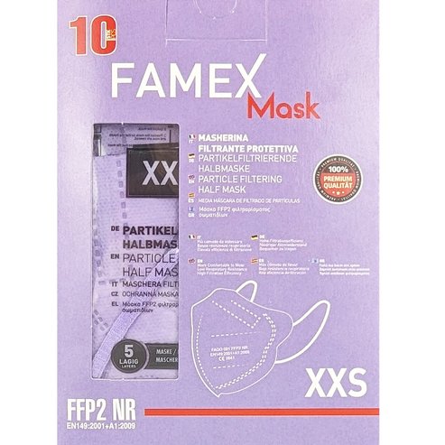 Famex Kids Mask FFP2 NR XXS 10 части - лилаво