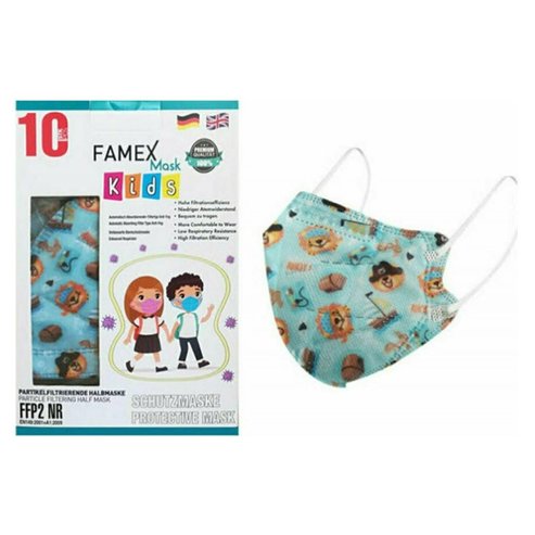 Famex Mask Kids Детски защитни маски за еднократна употреба FFP2 NR Pirates 10 броя