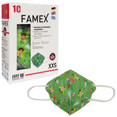 Famex Mask Kids Goal Детски защитни маски за еднократна употреба FFP2 NR Goal 10 бр