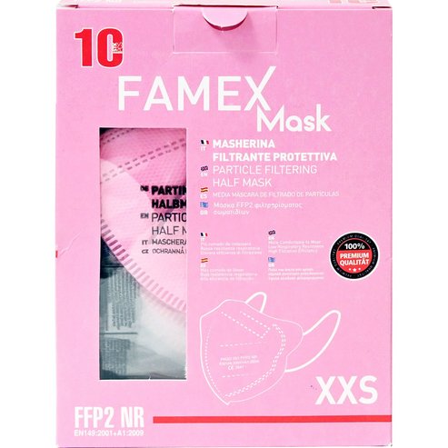 Famex Kids Mask FFP2 NR XXS 10 части - Розови