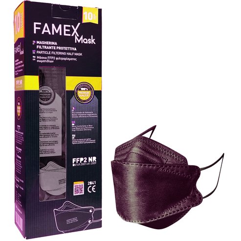 Famex Mask FFP2 NR KN95 Маски за еднократна употреба с висока защита Черни 10 бр