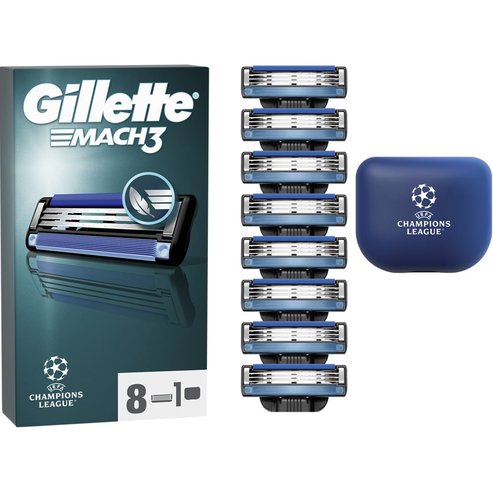 Gillette Promo Mach 3 Replacement Razors 8 бр & Калъф за носене 1 бр