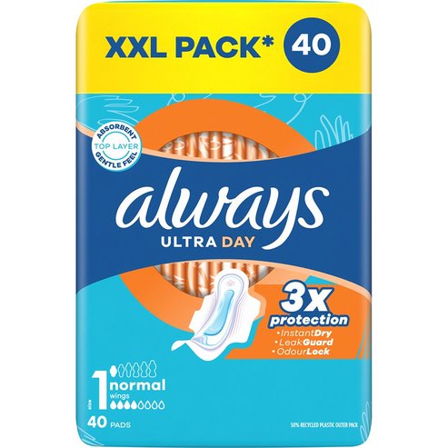 Always Ultra Day Normal Size 1 Sanitary Towels with Wings XXL Pack 40 бр