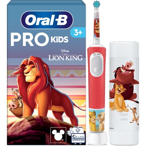 Oral-B Promo The Lion King Vitality Pro Kids Electric Toothbrush 3+ Years Бяло - Червено 1 Брой & Калъф за Пренасяне 1 Брой