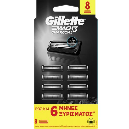 Gillete Mach 3 Charcoal Replacement Razors 8 бр