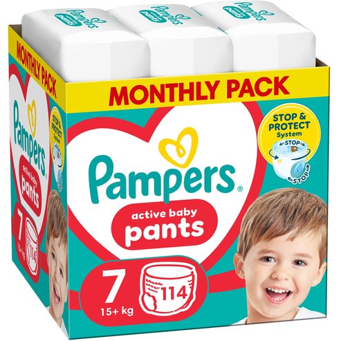 Pampers Active Baby Pants Monthly Pack Νο7 (17+kg) 114 бр (3x38 бр)