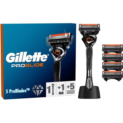 Gillette ProGlide 1 дръжка, 5 резервни части и 1 свободна стойка