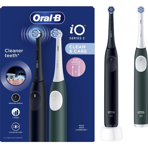 Oral-B Promo iO Series 2 Clean & Care Electric Toothbrush Black & Dark Green 2 бр