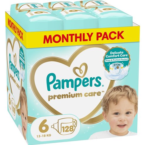 Pampers Premium Care Monthly Pack Νο6 (13-18kg) 128 бр (4x32 бр)