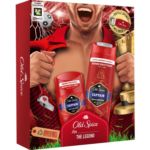 Old Spice Promo Captain Deodorant Stick 50ml & 3in1 Shower & Shampoo Gel 250ml & Bottle Opener 1 бр