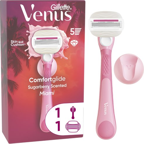 Gillette Venus ComfortGlide Miami Sugarberry 1 дръжка & 1 резервна част & 1 душ основа