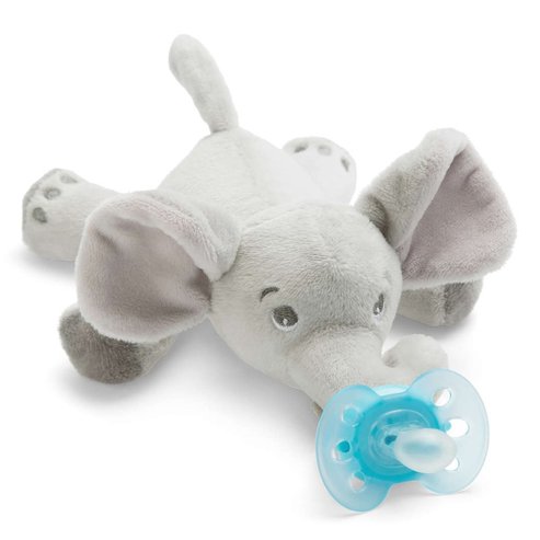 Avent Snuggle Elephant Plush - мека ортодонтска залъгалка 0-6 месеца SCF348/13