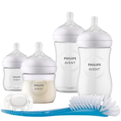 Avent Natural Оригинален комплект бебешки шишета за новородени 0 месеца + пластмаса
