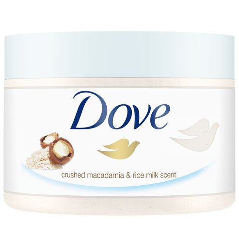 Dove Exfoliating Body Scrub Macadamia Scrub Скраб за тяло, за мека и копринена кожа 225ml
