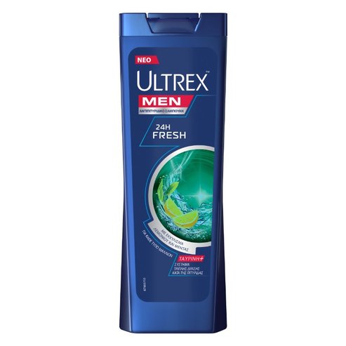 Ultrex Men 24h Fresh Shampoo Шампоан против пърхот с екстракт от лимон и мента за дълготрайна свежест 360ml