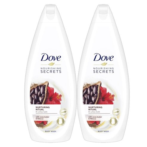Dove PROMO PACK  Nourishing Secrets Body Wash with Cacao Butter and Hibiscus 2x750ml 1+1 Подарък