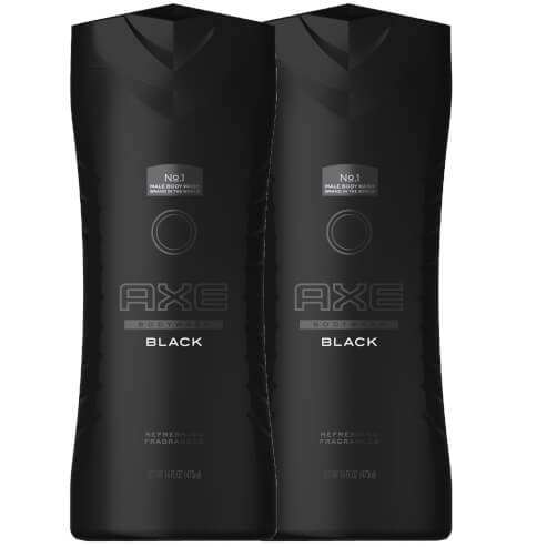 Axe Промо комплект Black Body Wash XL, Ревитализиращ душ гел 2x400ml 1+1 Подарък