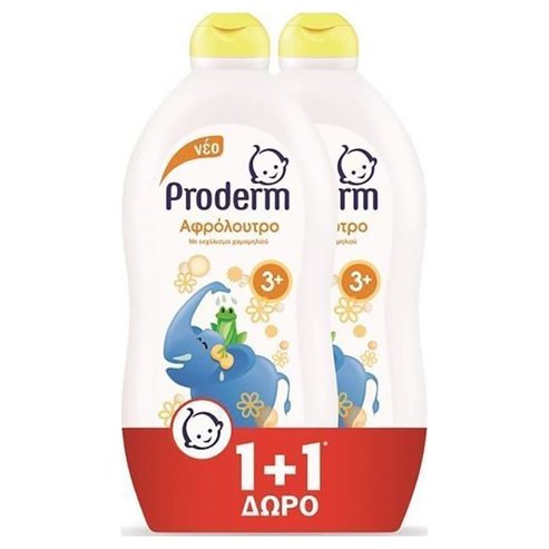 Proderm Kids PROMO PACK Душ гел Специално създаден за деца над 3 години с екстракт от лайка 1+1 GIFT 2x700ml