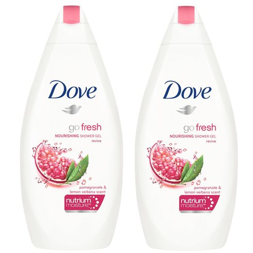 Dove Промо комплект Go Fresh Pomegranate & Lemon Verbena Scent Body Wash Душ гел с нар 2x750ml 1+1 Подарък