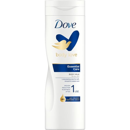 Dove Body Love Essential Care Body Milk Хидратиращ лосион за тяло, идеален за суха кожа 400ml