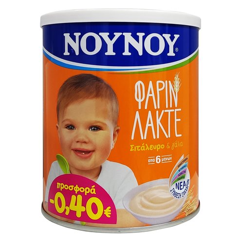 Nounou Farin Lacte с пшенично брашно и мляко за бебета от 6 месеца 300gr на специална цена