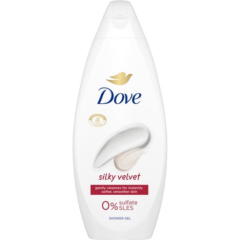Dove Silky Velvet Shower Gel Хидратиращ и подхранващ душ гел за гладка кожа с копринен аромат 250ml